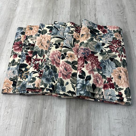 Vintage Six Permanent Press Drapery Floral Valance Curtains Made In USA - Picture 2 of 7